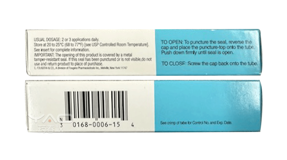 Triamcinolone Acetonide，NDC：0168-0006-15